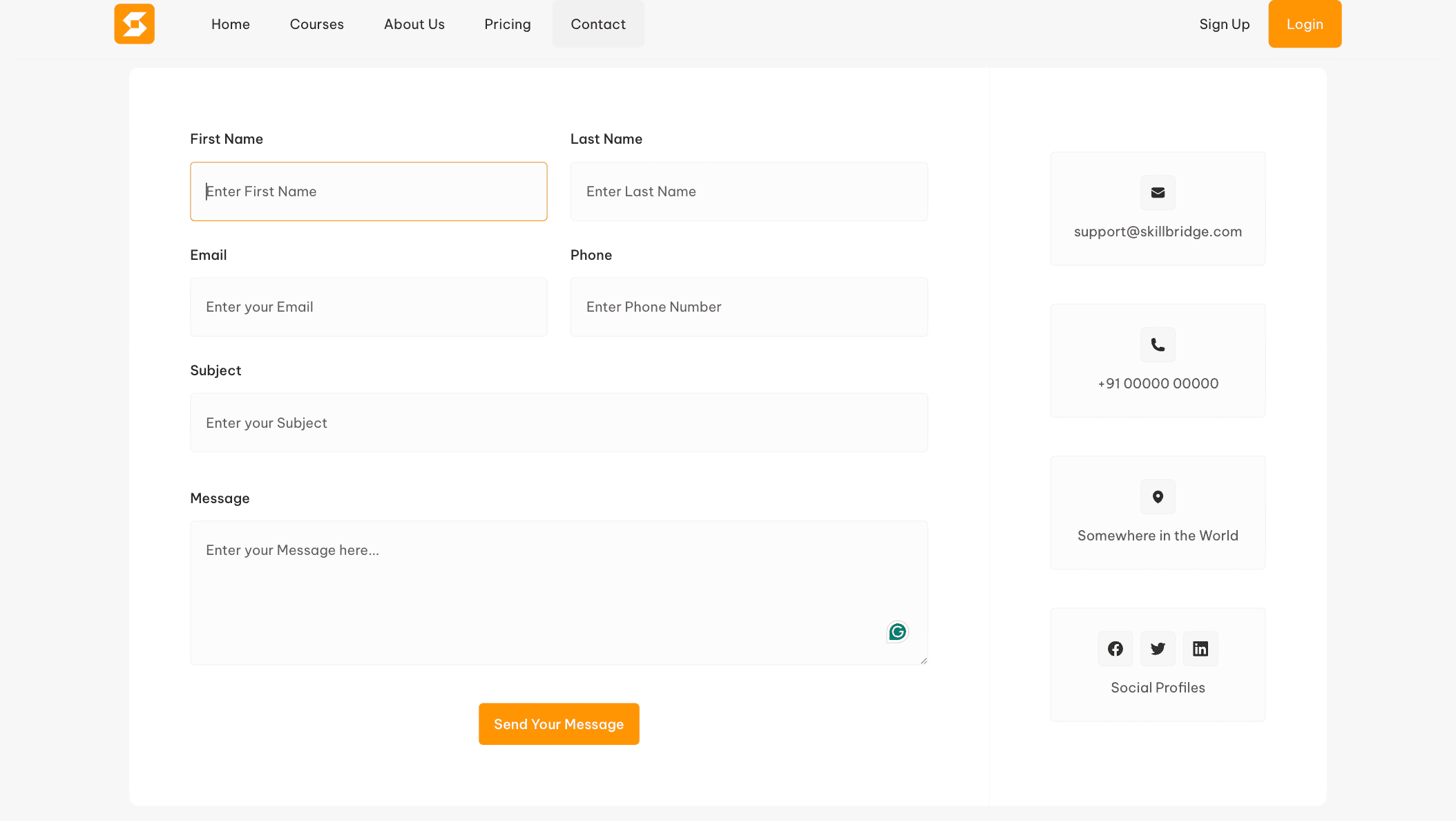 Skillbridge contact form