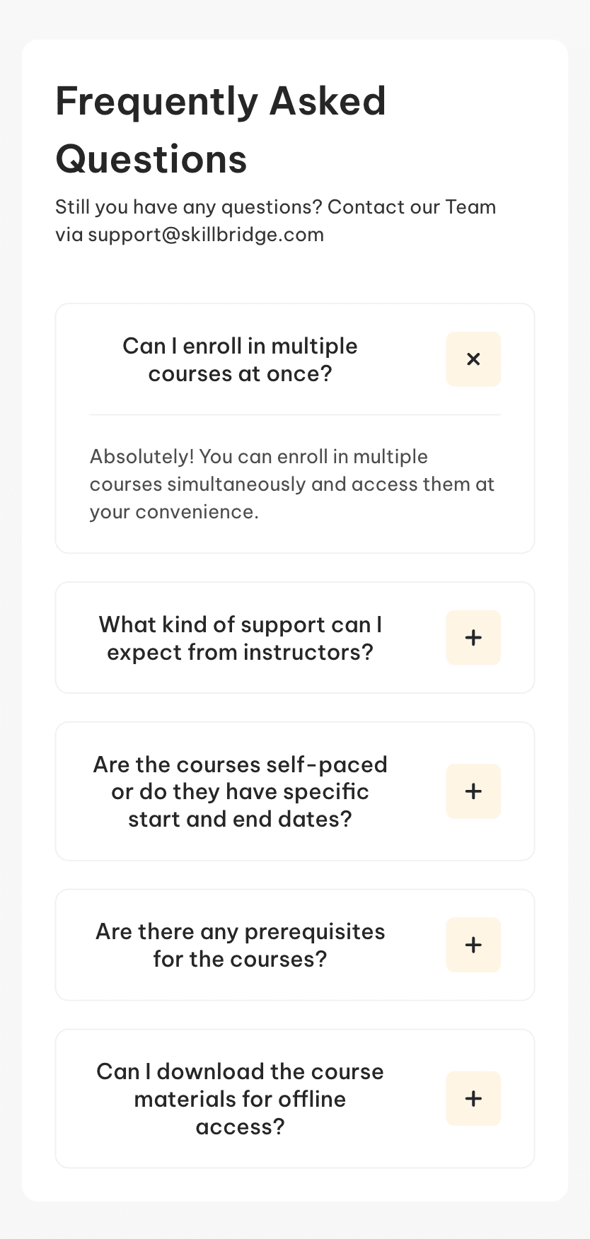 Skillbridge FAQ screen